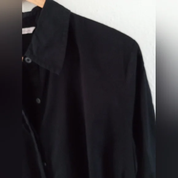 SOFT SURROUNDINGS Cotton Black Shirt Dress | L - Picture 3 of 7